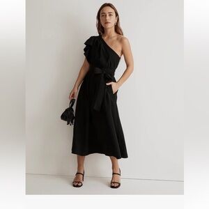 Madewell One‎ Shoulder Ruffle Dress